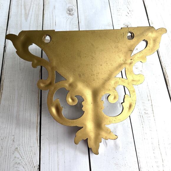 VTG 1962 HOMCO Gold Scroll Wall Pocket Planter Vase Fleurs de Lis Made In USA - Picture 8 of 12